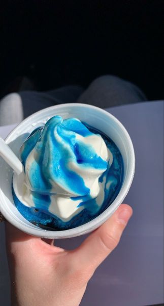 Modrý šmoula topping - poleva